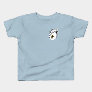 Snowy Owl (Large Text) Kids T-Shirt